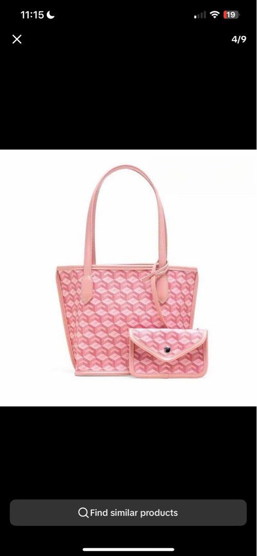 Geometric Tote Bag with Matching Pouch (Category: Tote Bags) located in Manila. Submitted by mine2ownit (Listing ID 1468340028, Image 3). Description: - Trendy geometric patterned tote bag with a matching envelope pouch - Spacious interior to easily fit all your daily essentials - Comfortable double shoulder straps with a structured design - Neat stitching and matching trim details throughout - Available in multiple gorgeous colors: green, pink, 