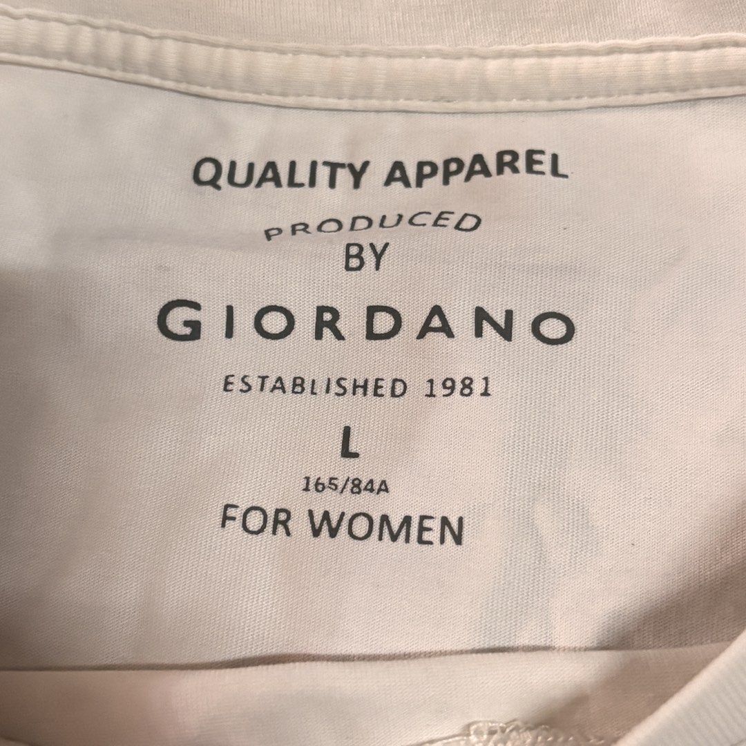 Giordano Plain White T-Shirt (Category: Shirts) located in San Jose del Monte. Submitted by claraortazo (Listing ID 1468309222, Image 2). Description: Dimes: 20x27 No issues Excellent condition Details on pictures.