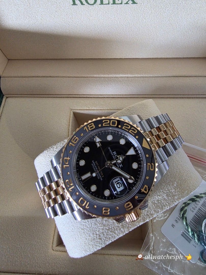 GMT-MASTER II "GUINESS" (Category: Luxury Watches) located in Taguig. Submitted by atlwatchesph (Listing ID 1468314188, Image 2). Description: 🟠 GMT-MASTER II " GUINESS" 🟠 MODEL 126713 GRNR 🟠 YEAR 2023 LOCAL AD 🟠 YELLOW GOLD AND STEEL JUBILEE BRACELET 🟠 LIKE NEW CONDITION, PARTIALLY STICKERED 🏷 1,247,000.00 PHP 🇵🇭 ⌚️Watch posted is available & in stock 🤝📲 Posted price Slightly negotiable. For serious inquiries- please message me directl