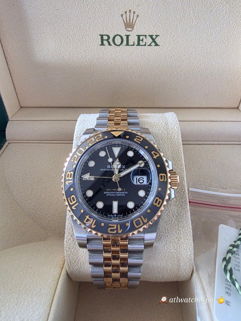 GMT-MASTER II "GUINESS" (Category: Luxury Watches) located in Taguig. Submitted by atlwatchesph (Listing ID 1468314188, Image 1). Description: 🟠 GMT-MASTER II " GUINESS" 🟠 MODEL 126713 GRNR 🟠 YEAR 2023 LOCAL AD 🟠 YELLOW GOLD AND STEEL JUBILEE BRACELET 🟠 LIKE NEW CONDITION, PARTIALLY STICKERED 🏷 1,247,000.00 PHP 🇵🇭 ⌚️Watch posted is available & in stock 🤝📲 Posted price Slightly negotiable. For serious inquiries- please message me directl