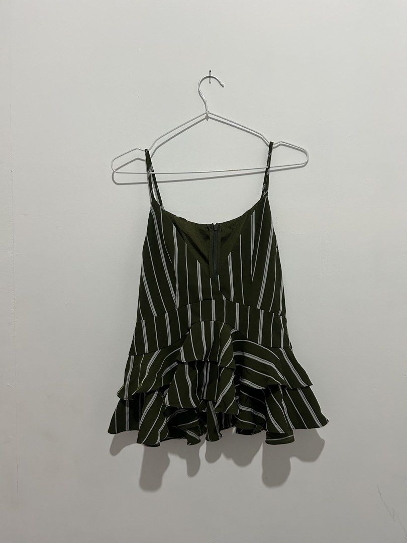 Green Striped Layered Ruffle Camisole Top (Category: Sleeveless) located in Batangas. Submitted by wearmegals (Listing ID 1468377235, Image 2). Description: .