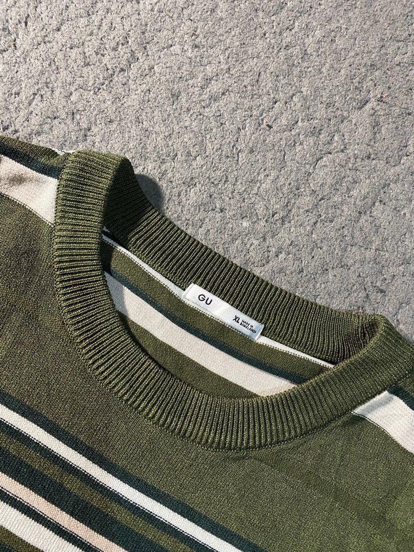 GU KNITTED BOXY (Category: Formal Shirts) located in Tandag. Submitted by vncntmrcllns (Listing ID 1468320047, Image 3). Description: GU KNITTED STRIPES (BOXY) Width: 24 Length: 25.5 -Excellent Condition -Already wash -Color rate 10/10 All details are visible in the picture Please check each photo.