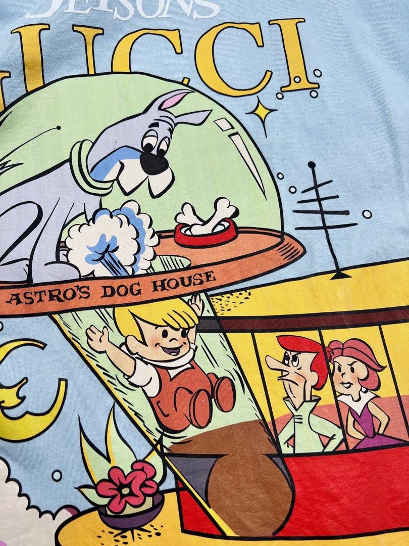 ▪️Gucci - The Jetsons shirt (Category: Luxury Apparel) located in Makati City. Submitted by aveltot_rig (Listing ID 1468398030, Image 3). Description: Item: Gucci - The Jetsons shirt Dimes: width: 19.5 x length: 24.5 📏 Condition: like new! ✨.