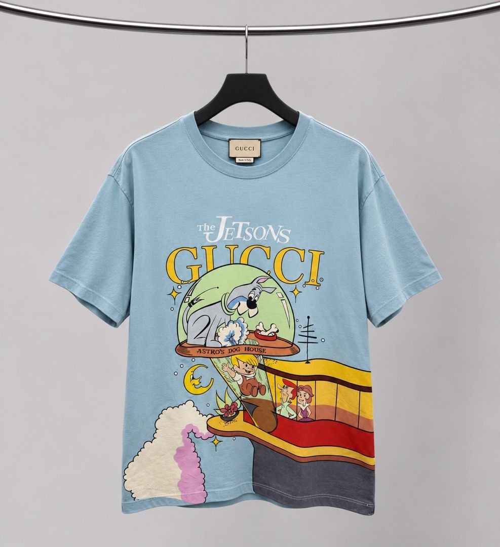 ▪️Gucci - The Jetsons shirt (Category: Luxury Apparel) located in Makati City. Submitted by aveltot_rig (Listing ID 1468398030, Image 1). Description: Item: Gucci - The Jetsons shirt Dimes: width: 19.5 x length: 24.5 📏 Condition: like new! ✨.