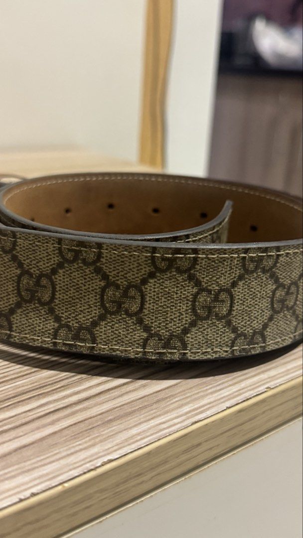 Gucci GG Interlocking G Buckle Belt Authentic (Category: Belts) located in Mandaluyong City. Submitted by kimkhaye14 (Listing ID 1468390750, Image 3). Description: - Authentic Gucci GG Supreme canvas belt - Silver-tone Interlocking G buckle - Reversible design with brown leather lining - Serial number stamped on inner strap - Standard width, ideal for casual and formal wear - Ships securely across the Philippines.