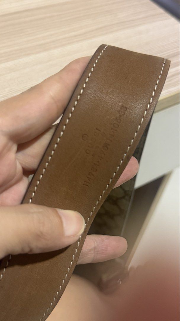 Gucci GG Interlocking G Buckle Belt Authentic (Category: Belts) located in Mandaluyong City. Submitted by kimkhaye14 (Listing ID 1468390750, Image 2). Description: - Authentic Gucci GG Supreme canvas belt - Silver-tone Interlocking G buckle - Reversible design with brown leather lining - Serial number stamped on inner strap - Standard width, ideal for casual and formal wear - Ships securely across the Philippines.