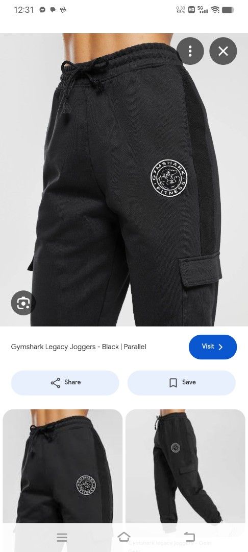 Gymshark Legacy Joggers Black Size S (Category: Joggers) located in Tanay. Submitted by jrgoods (Listing ID 1468376964, Image 3). Description: Gymshark Legacy cargo joggers Small on tag fits medium men's Waistline 29-32 Length 39 Good a new condition 999+ship Tanay Rizal location Shipping Nationwide - Material: 100% Cotton (Made in Bangladesh) - Feas: Elasticated waist with drawstring, ribbed cuffs, and side utility cargo pockets - Branding: Icon