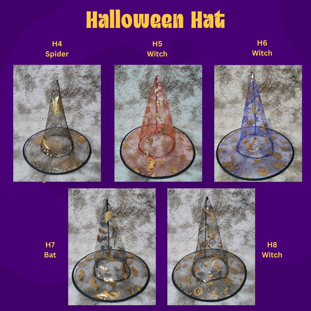 Halloween Witch Hat (Category: Looking For) located in Manila. Submitted by msathenaa (Listing ID 1468284965, Image 2). Description: HALLOWEEN DECOR AVAILABLE!!! 🎃Halloween Banners 🎃Halloween Banderitas 🎃Halloween Foil Set 🎃Witch hat 🎃Glowing Wand Sticks 🎃Pumpkin Basket 🎃Glowing Pumpkin Headband 🎃Foil Curtain 🎃Balloons 🎃Spiderweb Spiders Bats Shop now! PM for inquiries H1 H2 H3 - 100 H4 H5 H6 H7 H8 - 50.