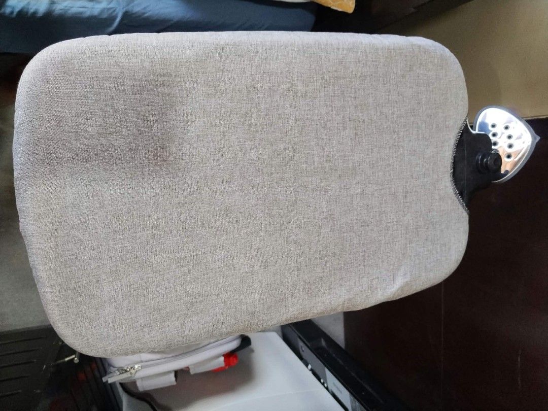 Hanabishi Garment Steamer with Ironing Board (Category: Ironing Boards) located in Malabon City. Submitted by noblecloud_3509ee (Listing ID 1468332806, Image 3). Description: • Brand/Model: Hanabishi HGSIB50 • Power: 1800W • Water Tank Capacity: 1.8 liters • Steam Runtime: Up to 60 minutes of continuous steam • Board: Adjustable-height ironing board that can be used vertically or at an angle • Safety: Dual safety protection against overheating or