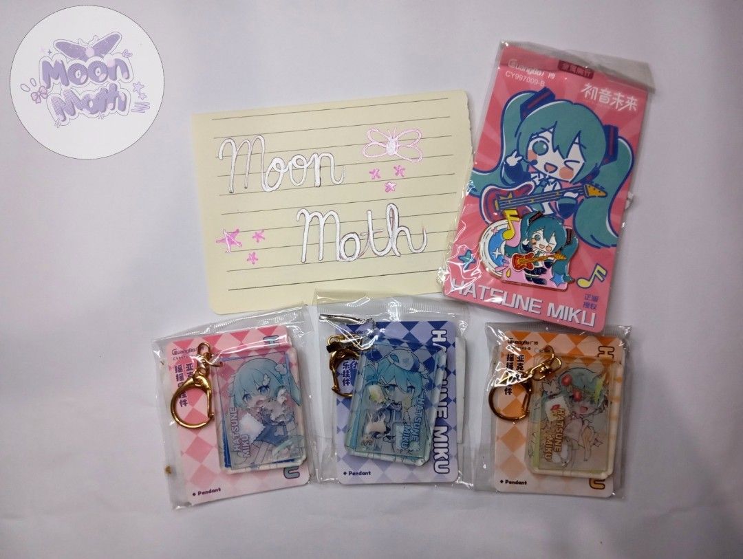 Hatsune Miku KKV Collection (Category: Character Goods) located in Mabalacat. Submitted by moonmothxx (Listing ID 1468372985, Image 1). Description: HERE ARE THE PRICES!! Sweet Fun & Cute Hatsune Miku Brooch (KKV) OP: ₱239 SP: ₱230 Let's Go On An Outing Hatsune Miku Acrylic Shaker Pendant (KKV) [KEYCHAIN] OP: ₱259 each SP: ₱250 each Dm me here or on fb, same name acc if interested!.