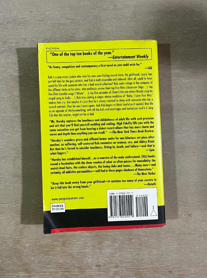 High Fidelity by Nick Hornby (Category: Storybooks) located in Pasig City. Submitted by murphy.reads (Listing ID 1468371965, Image 2). Description: .