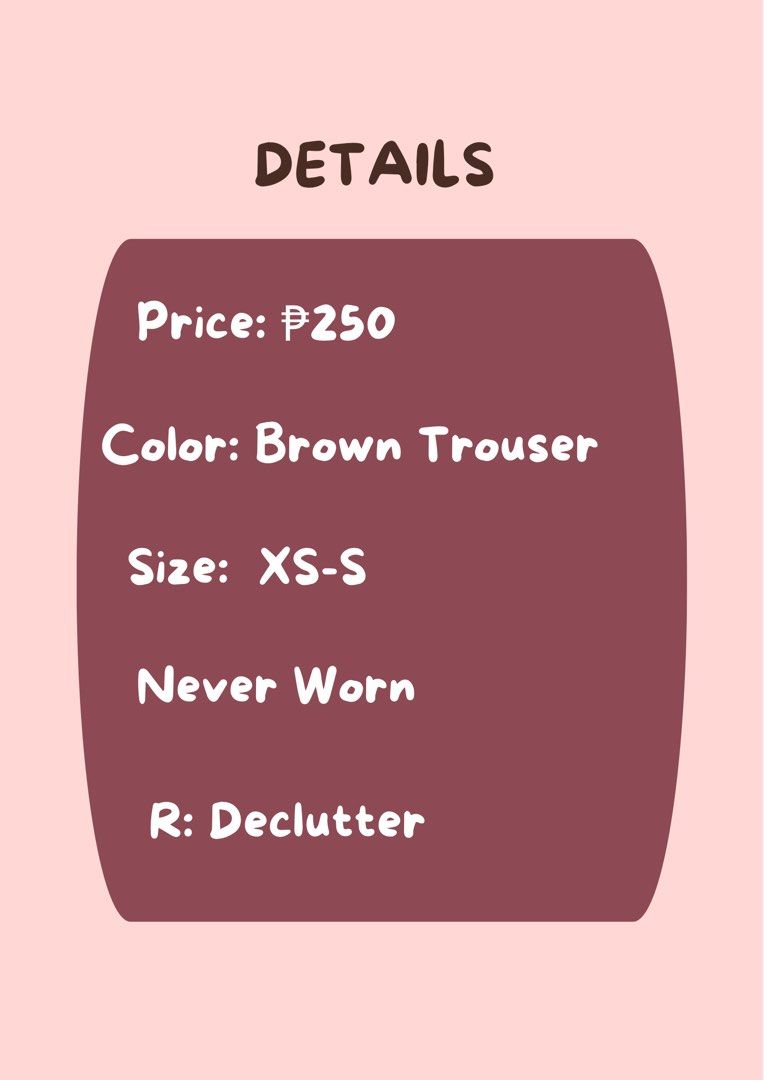 High Waist Trouser (Category: Other Bottoms) located in Manila. Submitted by blairwinter (Listing ID 1468335204, Image 2). Description: .