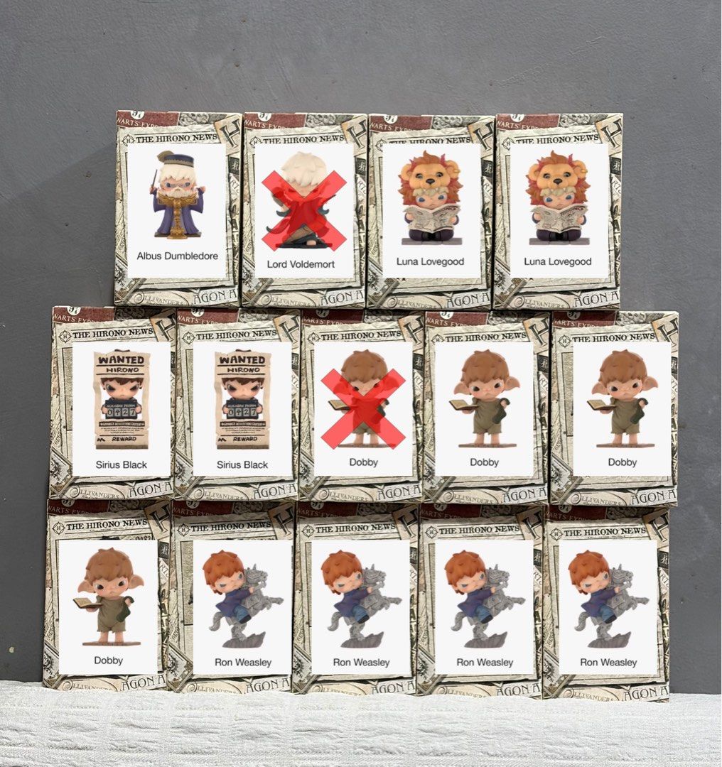 Hirono x Harry Potter Figures (Category: Designer & Blind Box Toys) located in Taguig. Submitted by its_bella (Listing ID 1468498967, Image 1). Description: 𐙚 ₊˚✧ WTS / LFB ✧˚₊ Hirono x Harry Potter Figurines 🪄 ₱550 each ₱500 each for 2 pcs or more Via Pop Now! (sealed box) Onhand and Ready To Ship! Available Characters: * Luna Lovegood * Albus Dumbledore * Dobby * Sirius Black * Lord Voldemort —- sold❌ * Ron Weasley 📍 Location: Taguig 💳 MOP: