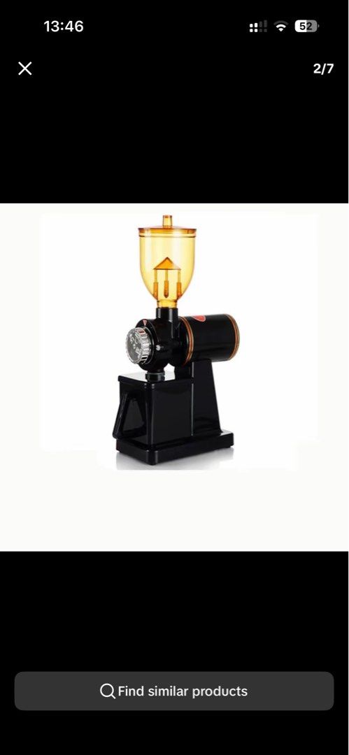 Household Electric Coffee Grinder Black (Category: Coffee Machines & Makers) located in Taguig. Submitted by tiny_trends (Listing ID 1468326383, Image 1). Description: REASON FOR SELLING: Got a Job offer in Kuwait. I need to sell my stuff in dorm now asap CONDITION: All new in box. Never used because I was waiting for BPO job offers here in manila until I got accepted in Kuwait Job. - Color: Sleek black design with a stylish amber bean hopper - G