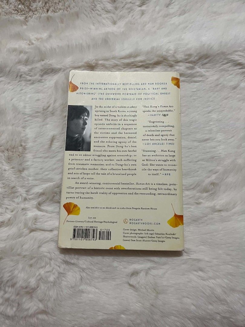 Human Acts by Han Kang Paperback Novel (Category: Storybooks) located in Manila. Submitted by meicy_wndr (Listing ID 1468415532, Image 2). Description: - Good condition Location: Davao City Delivery: LBC.