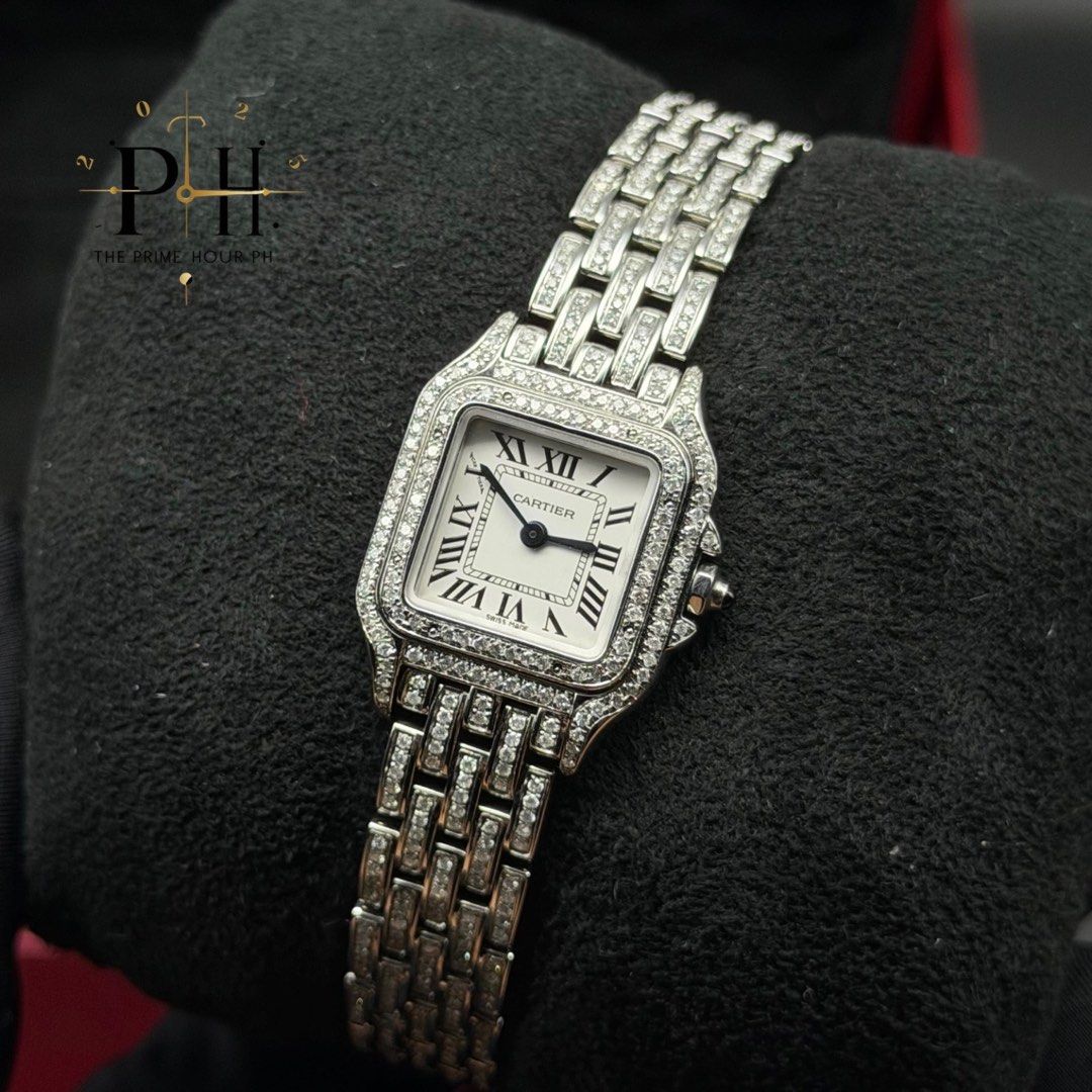 Iced out Cartier Panthere Small (Category: Luxury Watches) located in Manila. Submitted by theprimehour.ph (Listing ID 1468369354, Image 2). Description: Cartier Panthere Small "Iced out" Ref: WSPN0006 ONHAND 🤝 FOR SALE 🧊🧊🧊 BRANDNEW, COMPLETE INCLUSIONS 🥵 💎 Natural Diamonds Setting 💎 For only ₱ 269,990 ✅ GIC Certificate ✅ NFC / Cartier Care Card ✅ Guaranteed Authentic Cartier Movement ✅ Free Authentication with Panotes ✅ Hongkong Setting D