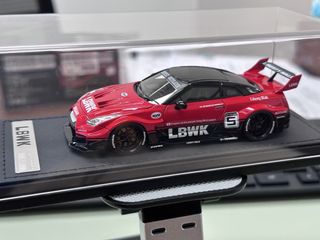 Ignition Model Nissan GT-R R35 LBWK Red, 玩具收藏品, 手辦及模型, 汽車模型 - Carousell