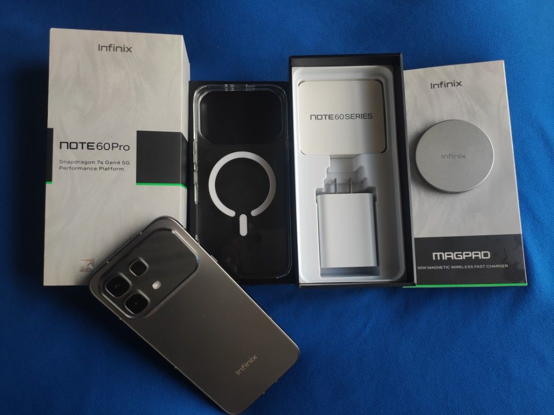 INFINIX NOTE 60 PRO 5G (Category: Android Others) located in Dasmarinas. Submitted by kimchibacon (Listing ID 1468301132, Image 2). Description: 📱 FOR SALE: Infinix Note 60 Pro 5G 💰 Price: ₱16,000 — Slightly Negotiable 📌 Bought just 3 months ago! ✅ Like-new condition ✅ Smooth performance ✅ No issues whatsoever ✅ Complete box and charger ✅ Includes case and MagSafe accessories ✅ Well-maintained and ready to use 💕16gb RAM 💕256gb 💕Snapdragon 7