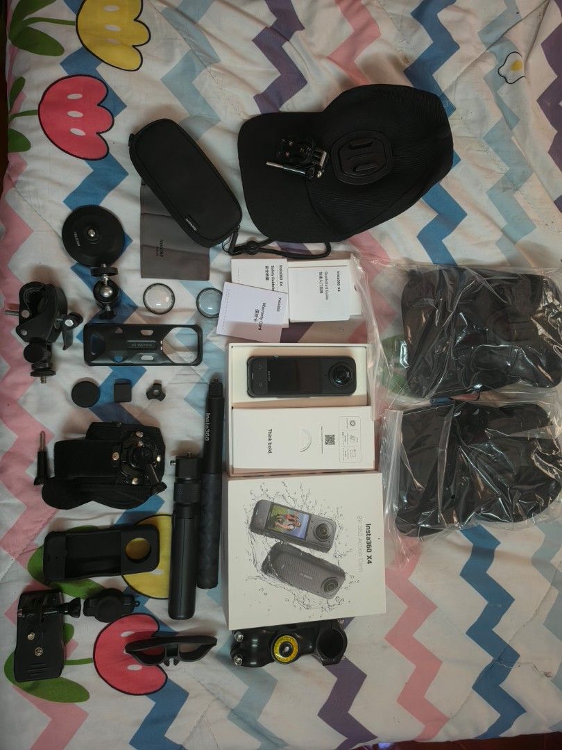 Insta360 X4 8K 360 Action Cam Bundle (Category: Video Cameras) located in Taytay. Submitted by fastmoon.cc8c49 (Listing ID 1468296672, Image 2). Description: ​🔥 Insta360 X4 8K Action Camera Set (Complete Box & Tons of Accessories - ALL IN!) ​PRICE: ​₱20,000 (All-in Package) ​Selling my Insta360 X4 8K 360 Action Camera Set! Super loaded sa accessories. Gagamitin mo na agad for travel, cycling, or vlogging! ​ Super in good condition, like new! Ver