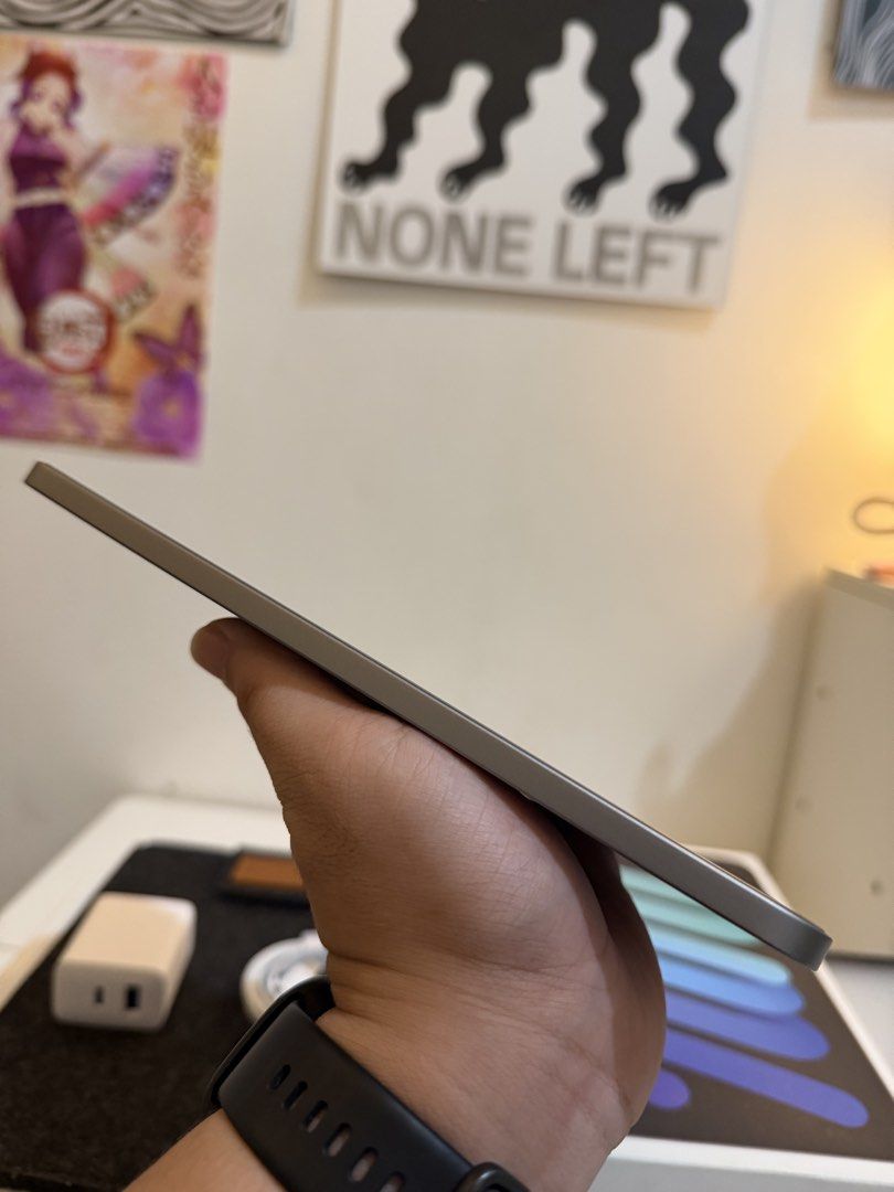 iPad Mini 7th Generation (A17 Pro) (Category: iPad) located in Bulacan. Submitted by eomma12 (Listing ID 1468435509, Image 3). Description: iPad Mini 7th Gen 128 GB Battery health 88% 299cc as of now Some dents and no scratches sa screen Inclusion: Pencil Already installed tempered glass (Smart Devil) Original Box Unused Cord Bag of iPad Original Anker 20w charger brick Case Ps: No to buy and sell Nego unte Rfs: Planning to upgrade big screen. Me