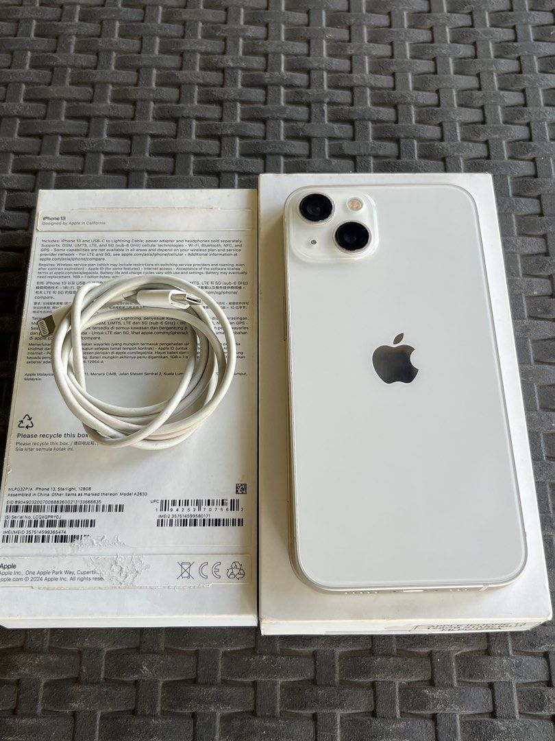 iPhone 13 128gb (Category: iPhone 13 Series) located in Manila. Submitted by iswitch (Listing ID 1468374697, Image 1). Description: ₱17,500 For SALE or SWAP to lower ios!!🍎 iPhone 13 128gb STARLIGHT ZP/A variant Factory Unlocked✅ iOS version 27.0.1 Truetone ✅ Face ID✅ 87% battery health🔋 All workings No repair history✅ NTC Approved🇵🇭 Issue: Minimal scratches on screen Inclusion: Unit Case Original Box Original cord Unli check upon meet up No 
