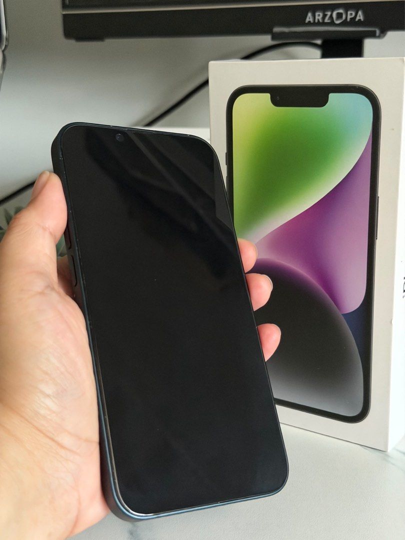 Iphone 14 (Category: iPhone 14 Series) located in Quezon City. Submitted by thriftedtreasures.ph (Listing ID 1468328864, Image 2). Description: Replaced battery sa powermac north.