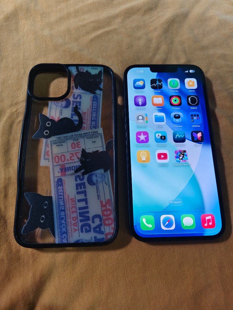iphone 14 plus (Category: iPhone 14 Series) located in Angono. Submitted by ellainebaste (Listing ID 1468316793, Image 2). Description: iphone 14 plus 128gb unit and case only ntc approved openline any sim 75% battery original/matagal pa malobat paint chip lang sa camera/check all u want sa meet up.. open for swap..add cash sa mababang unit..android or iphone rfs:need cash.