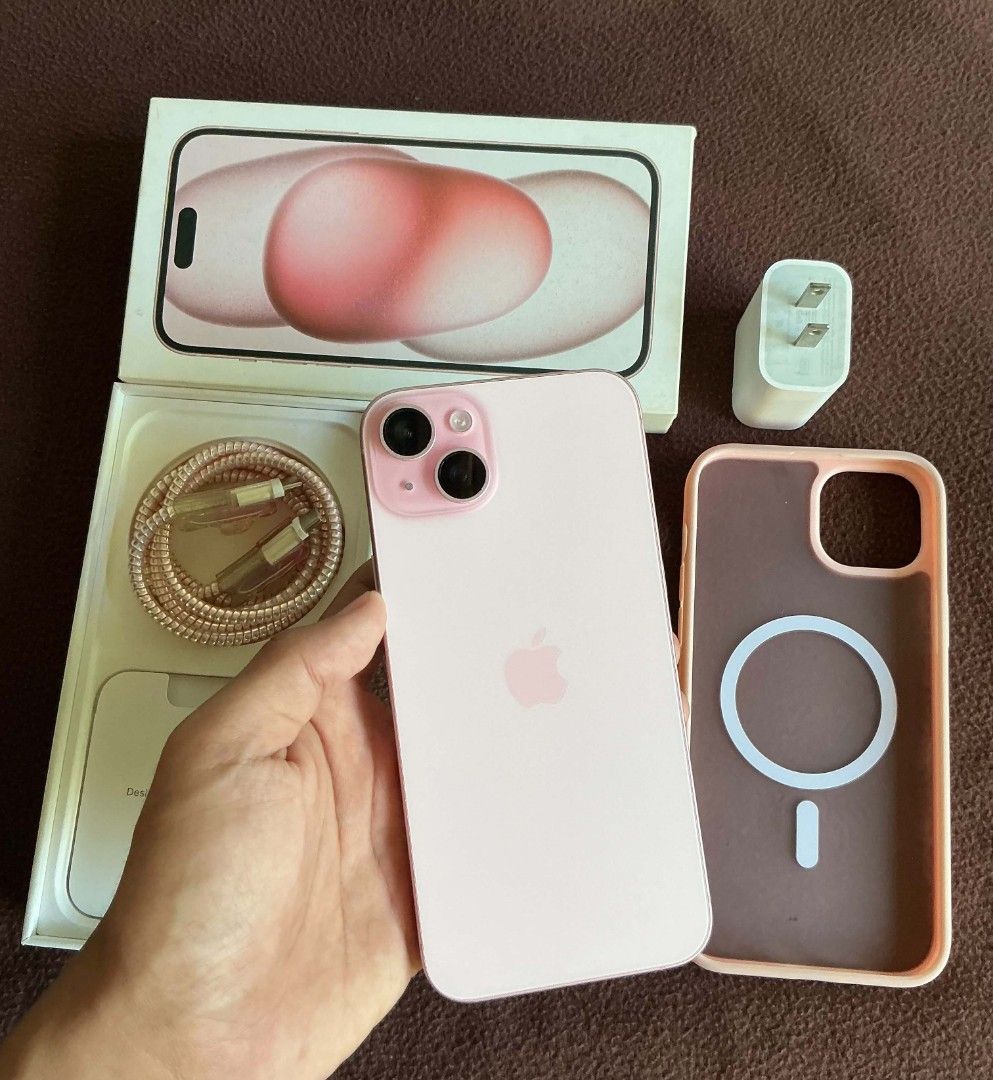 iPhone 15 Plus 128Gb (Category: iPhone 15 Series) located in Manila. Submitted by luckycloud.923976 (Listing ID 1468288678, Image 1). Description: Rush selling! inbox me📥 Selling for 21,500 Pesos Pass sa buy and sell! iPhone 15 Plus 128Gb Pink Battery Health 85% Power Mac Purchased Local Variant (ZP/A) Face ID Working Truetone Working Smooth Makinis Inclusion Same Serial Box Unit 1 case pink Orig Cord Orig Adapter PMC paper bag Prefer pick up di