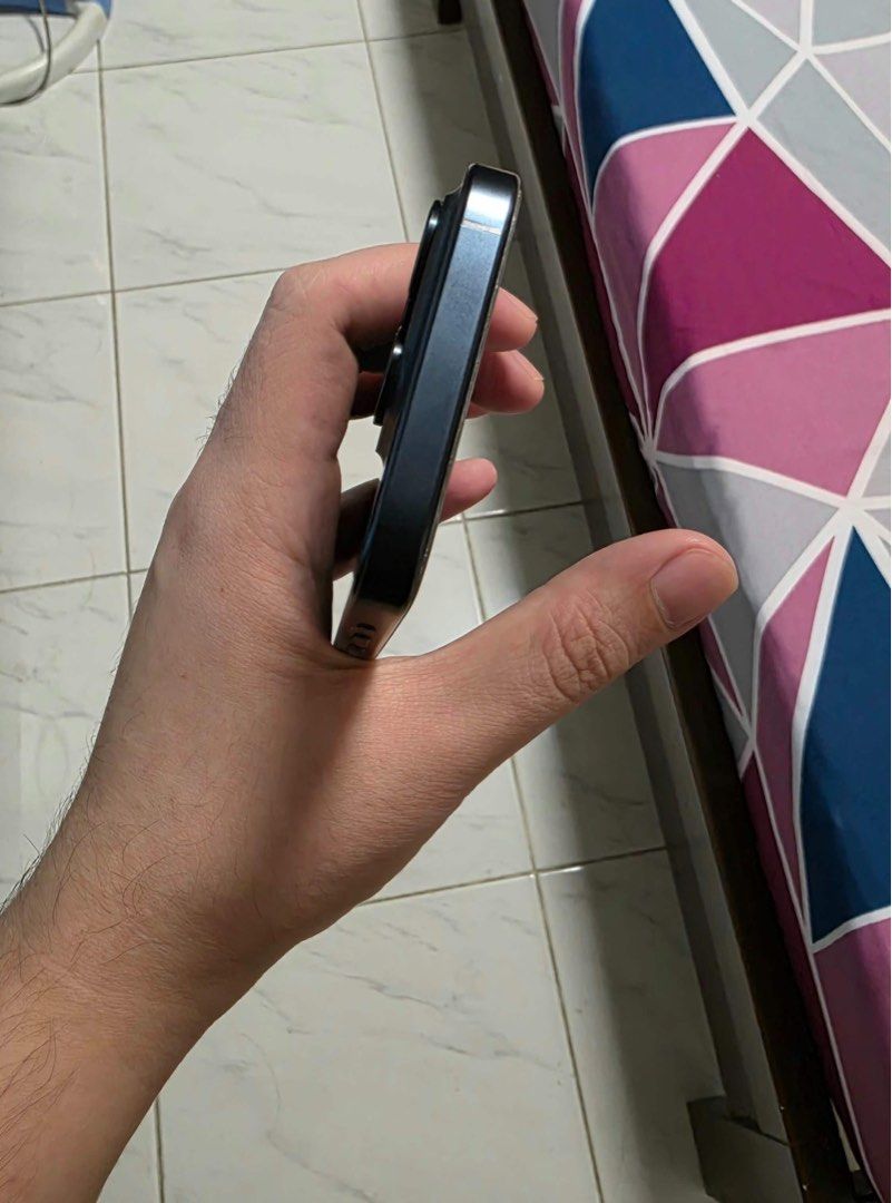 Iphone 15 pro 128gb Blue Titanium (Category: iPhone 15 Series) located in San Juan City. Submitted by keytiching (Listing ID 1468327547, Image 3). Description: No history of repair Factory Unlocked True tone working Smooth 80% battery health Taft location Pick up or meet up only RFS: upgrade.