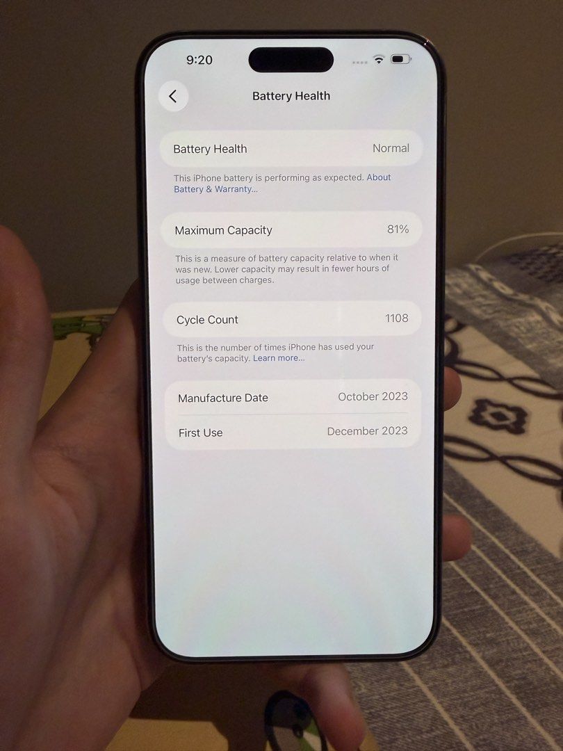 Iphone 15 Pro Max (Category: iPhone 15 Series) located in Valenzuela. Submitted by angelawhat (Listing ID 1468420280, Image 2). Description: - No Repair History - No issue - Smooth pa w box and orig cord fairview loc brittany meet up gcash or cash.