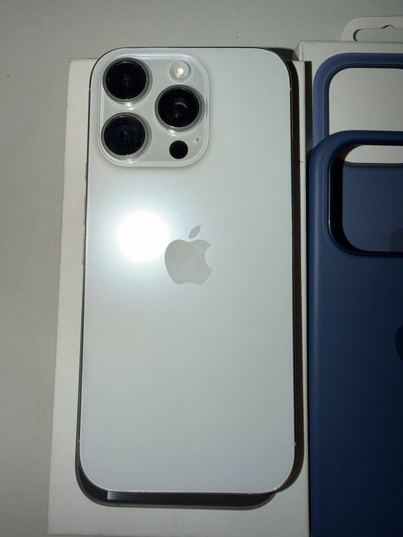 Iphone 16 Pro | 256GB | White Titanium (Category: iPhone 16 Series) located in Makati City. Submitted by shecerezo (Listing ID 1468485247, Image 2). Description: FOR SALE: iPhone 16 Pro 256GB | White Titanium Factory Unlocked (No Sim Restrictions) No issues, all working perfectly Battery Health: 87% Complete package — box + unused USB-C cable Includes 2 original MagSafe Silicone Cases in Denim & Aquamarine (purchased from Beyond the Box) ₱42,000 