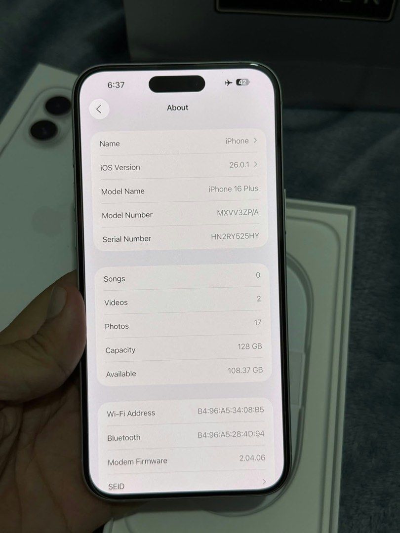 iPhone 16plus • 128Gb • White • Open for Installment (Category: iPhone 16 Series) located in Manila. Submitted by iphonepilipinas (Listing ID 1468322367, Image 2). Description: iPhone 16 Plus 128 GB White Colorway ₱25,000 only Open for installment or 10 gives No issue No dents No history of repair Local Variant NTC Approved Factory Unlocked — Any sim pwede Complete Package .