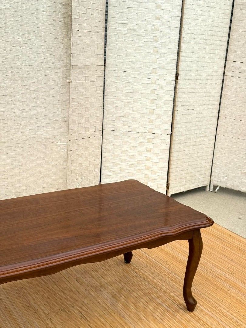 JAPAN SURPLUS ELEGANT DESIGN CENTER TABLE IN GOOD CONDITION (Category: Tables & Sets) located in Manila. Submitted by louu.05 (Listing ID 1468438444, Image 3). Description: JAPAN SURPLUS ELEGANT DESIGN CENTER TABLE IN GOOD CONDITION SIZE: 16.5H x 47 x 23W inches.