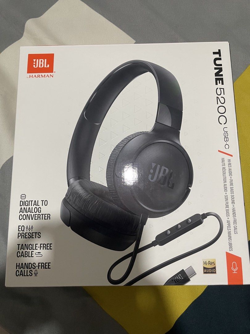 JBL Tune 520C USB-C Headphones (Category: Headphones & Headsets) located in Manila. Submitted by jaja12200 (Listing ID 1468461340, Image 1). Description: LOWEST IN THE MARKET ❤️ - Brand new & unopened box: JBL Tune 520C in sleek black - -Res Audio Certified: Enjoy legendary JBL Pure Bass sound - Built-in DAC & EQ Presets: Customize your listening experience effortlessly - Modern USB-C Connection: Direct, high-quality digital audio - Hands-Free Ca