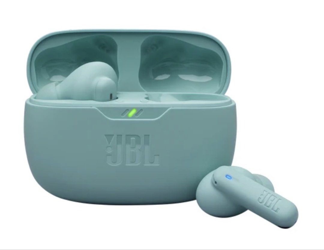 JBL Wave Beam 2 True Wireless Earbuds (Category: Earphones) located in Valenzuela. Submitted by ohhitslala (Listing ID 1468377627, Image 1). Description: - Model: JBL Wave Beam 2 Wireless Earbuds - Color: Mint Green - Condition: Brand new, unused, fresh out of the packaging with original retail box included - Features: Active Noise Cancelling (ANC), crisp sound quality, and clear calls - Battery: Long-lasting battery perfect for workouts, commute