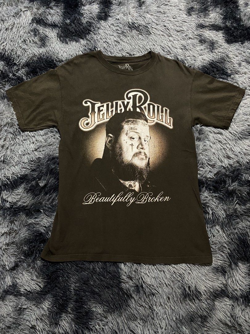 Jelly Roll Beautifully Broken tee (Category: Tshirts & Polo Shirts ) located in Manila. Submitted by zrothrift (Listing ID 1468313159, Image 1). Description: Jelly Roll Beautifully Broken tee Measurements: Medium on Tag Width: 18.5 Inches Length: 28 Inches ₱220.