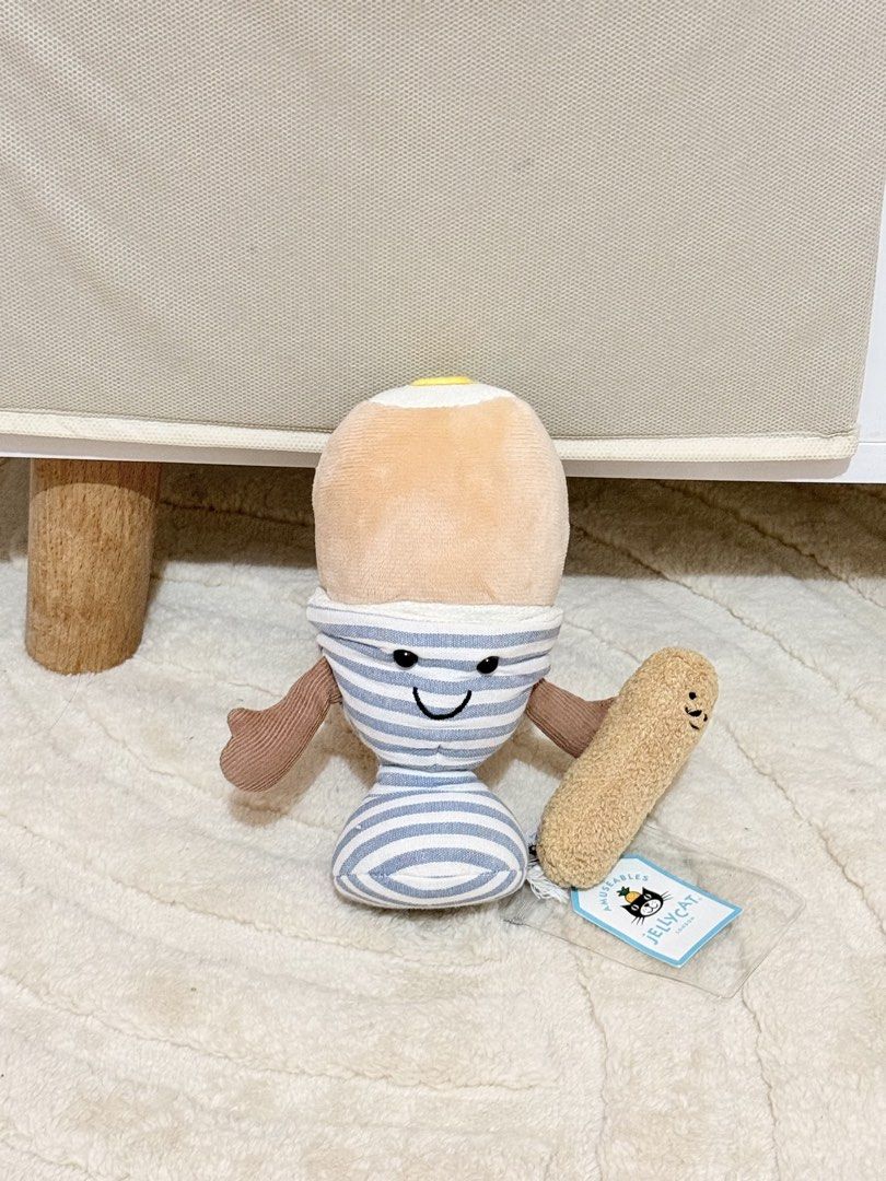 Jellycat eggetha egg & lance soldier (Category: Plushies & Soft Toys) located in Tagaytay City. Submitted by denalycoco51 (Listing ID 1468381524, Image 1). Description: Please manage expectations before claiming! 💕 • NO REFUND / NO EXCHANGE — all sales are final. • ITEM CONDITION: Good as new, Only used for display. • Authenticity guaranteed, Retired, Bought pasabuy • Please check all photos & descriptions carefully. • Payment within 24 hours un