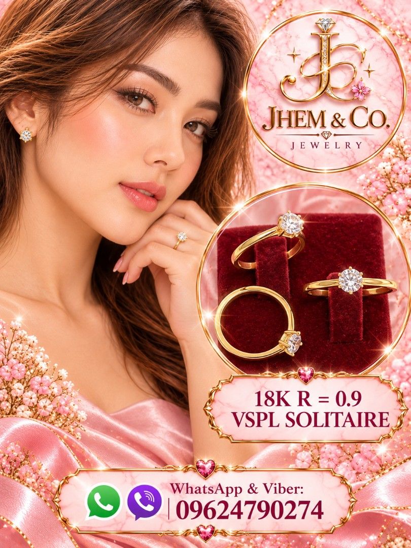 Jhem & Co. 18K VSPL Solitaire Ring (Category: Rings) located in Marikina City. Submitted by jhem.andcojewelry (Listing ID 1468428140, Image 1). Description: - Brand: Jhem & Co. - Material: Authentic 18K Gold - Stone: 0.9 carat brilliant solitaire stone - Design: Classic, sparkly, and clean finish with a simple band - Versatility: Perfect for everyday wear or special occasions .