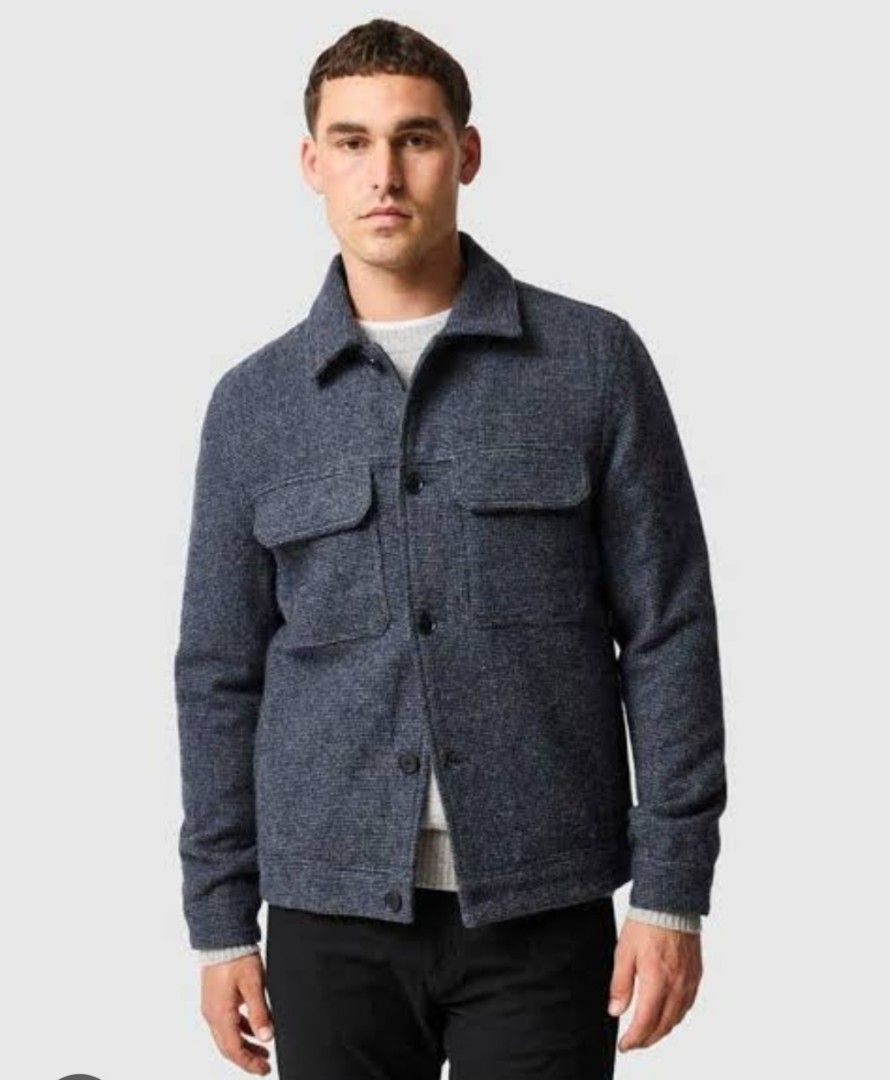 John Partridge 100%Wool shacket (Category: Coats, Jackets and Outerwear) located in Manila. Submitted by PrinceDani.Clothing (Listing ID 1468338187, Image 2). Description: - Brand: John Partridge - Condition: Brand new with original tags attached - Size: Medium - Color: Grey - Material: Warm textured wool fabric - Features: Button-up front and dual chest pockets 21in width 28in length brand new with tag .