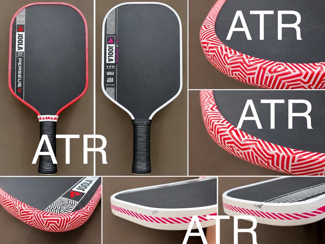 Joola Perseus Pro Pickleball Paddle 14mm Ben Johns (Category: Racket and Ball Sports) located in Manila. Submitted by kathiee13dc (Listing ID 1468309288, Image 2). Description: - Model: Joola Perseus Pro 14mm (Ben Johns Signature Edition) - Design: Sleek black surface with red and white edge guard - Grip: Standard grip size with black wrap and white accent band - Condition: Visible scuffs and scratches along the top edge guard due to normal court