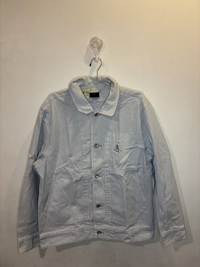 JORDAN ESSENTIALS CHICAGO JACKET (Category: Coats, Jackets and Outerwear) located in Makati City. Submitted by sweetfitforyouph1200 (Listing ID 1468448113, Image 1). Description: Air jordan Chicago jacket Washed blue Like new legit 9k srp.