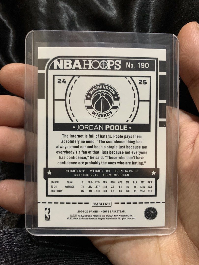 Jordan Poole 02/99 NBA Hoops Blue Scope (Category: Raw Singles) located in Baguio. Submitted by deyllllll (Listing ID 1468358275, Image 2). Description: Jordan Poole 02/99 NBA Hoops Blue Scope Washington Wizards Mint .