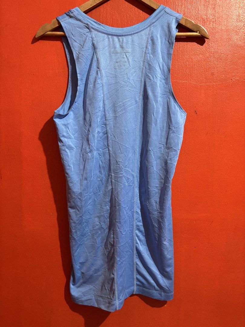 Jordan Training Compression Dri-Fit Tank Top Blue 2XL (Category: Activewear) located in Naga. Submitted by ajrc.shop (Listing ID 1468404999, Image 2). Description: Jordan drifit ✅Size: XXL ✅Width: 17.5 ✅Length: 31 ✅Color Rate: 9/10 ✅Issue: hairlines ✅Need Wash ✅Location: Bicol Naga City, Camarines Sur ✅Courier: J&T Express/Flash Express ✅MOP: Gcash only.