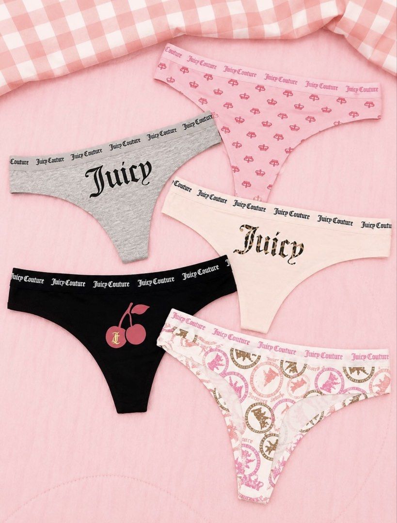Juicy Couture Thongs (Category: Undergarments & Loungewear) located in Mandaluyong City. Submitted by cherie.stashapparel (Listing ID 1468489337, Image 1). Description: assorted per set.
