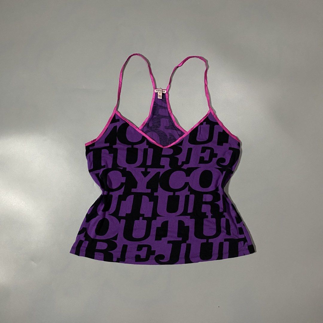 Juicy Couture Y2K Monogram Cami Tank Top (Category: Sleeveless) located in Manila. Submitted by curatedvg. (Listing ID 1468415813, Image 1). Description: Juicy Couture Sleeveless Top Width: 15.5 inches Length: 22 inches Size S / Small Excellent condition No issues Very presentable.