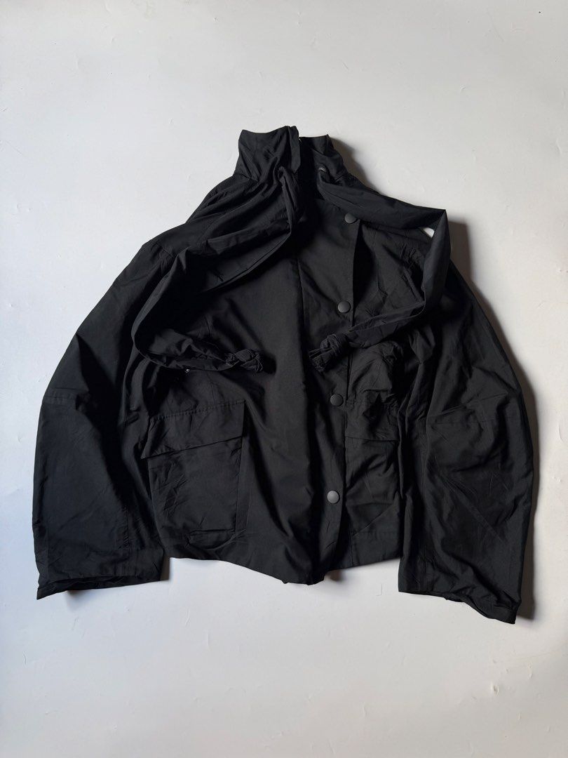 Kei Shirahata Solid Black Jacket (Category: Coats, Jackets and Outerwear) located in Baguio. Submitted by archival.store (Listing ID 1468409087, Image 2). Description: Size tagged: Issue:none Width: 22.5 Length:25.3 Shoulder:23.1 Sleeve:24.