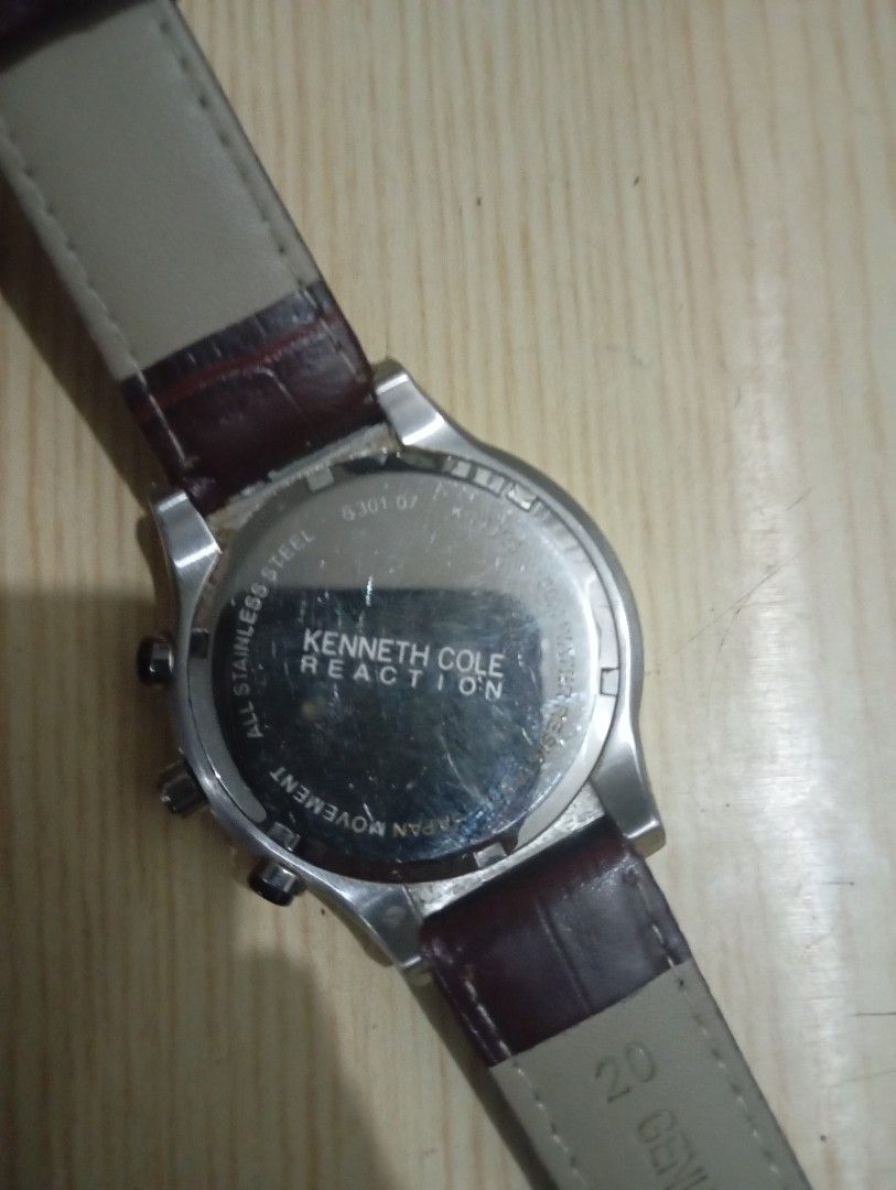 Kenneth Cole chronograph (Category: Men's Watches) located in Las Pinas. Submitted by quick_deals_great_finds2 (Listing ID 1468428640, Image 3). Description: Original good working condition Quartz chronograph with battery 40mm unisex.