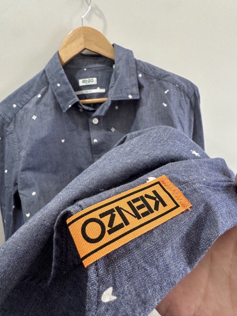 Kenzo Button Down Shirt (Category: Formal Shirts) located in Baguio. Submitted by .daryl (Listing ID 1468345505, Image 3). Description: Fits small to medium 21 width 29 length .