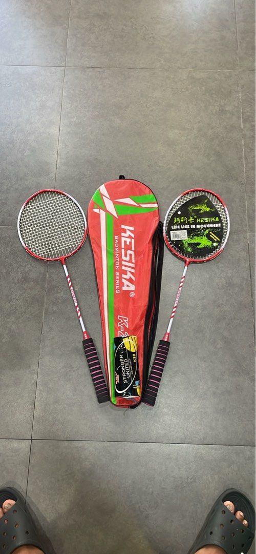 Kesika K-2 Badminton Racket Sets Blue and Red (Category: Racket and Ball Sports) located in Manila. Submitted by cairosebastian (Listing ID 1468303544, Image 2). Description: - 2 Kesika badminton sets available: Blue set and Red set - Each set includes: 2 rackets with aluminum shafts and wrapped grips, shuttlecocks, and a matching carrying case - Ideal for recreational games, park days, or beach outings - Perfect for weekend matches with family a