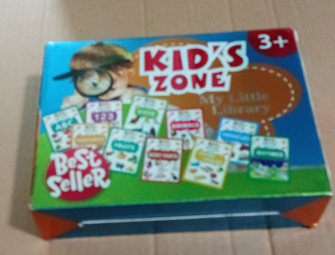 Kid's Zone My Little Library Educational Book Set (Category: Children's Books) located in Manila. Submitted by luckyfox-3a3e (Listing ID 1468446752, Image 1). Description: - Brand: Kids Zone (My Little Library boxed set) - Condition: Brand new, unopened, and wrapped in original plastic film - Recommended Age: 3 years old and above - Includes multiple small books covering: ABC, 123, birds, animals, vegetables, fruits, body parts, shapes & colours,